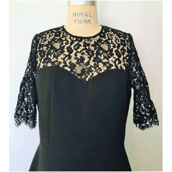 BA&SH Black Lace Open Back Verlaine Dress 10 NWT Elegant Coquette Cocktail Party - Picture 8 of 15